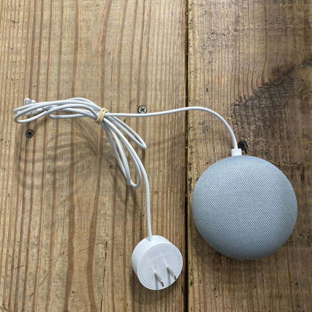 Google Home Mini H0A Smart Speaker Gray w/ Power Adapter - TESTED